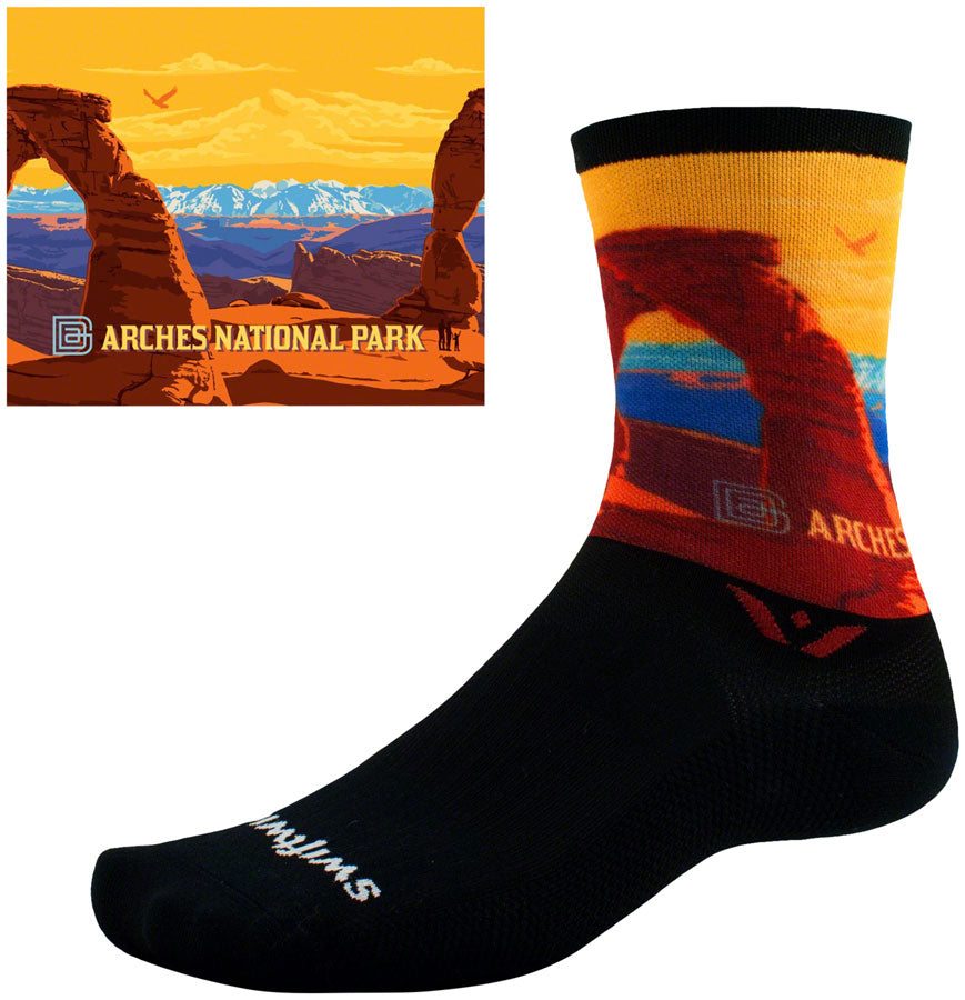 Swiftwick Vision Six Impression National Park Socks - 6 inch, Arches, Large