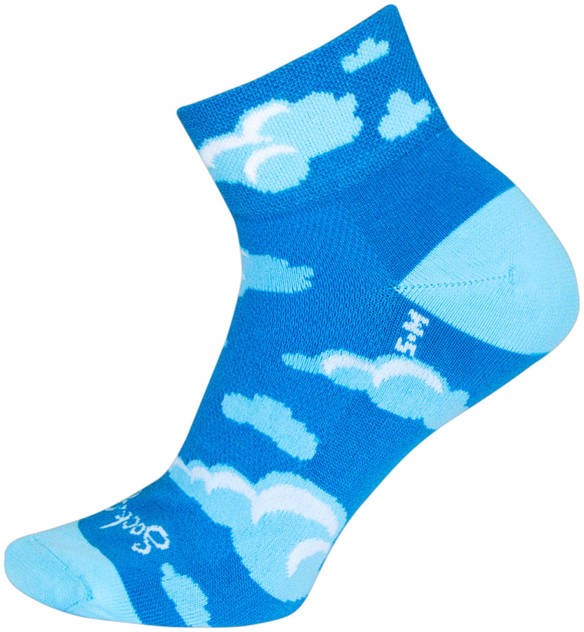 SockGuy Cloudy Classic Low Socks - 2 inch, Blue, Women's, Small/Medium