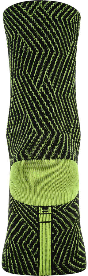 GORE C3 Mid Socks - Neon Yellow/Black, 6.7" Cuff, Fits Sizes 6-7.5