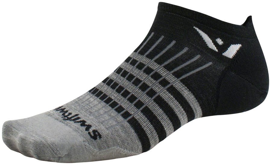 Swiftwick Pursuit Zero Wool Socks - No Show, Stripes Heather Black, Small