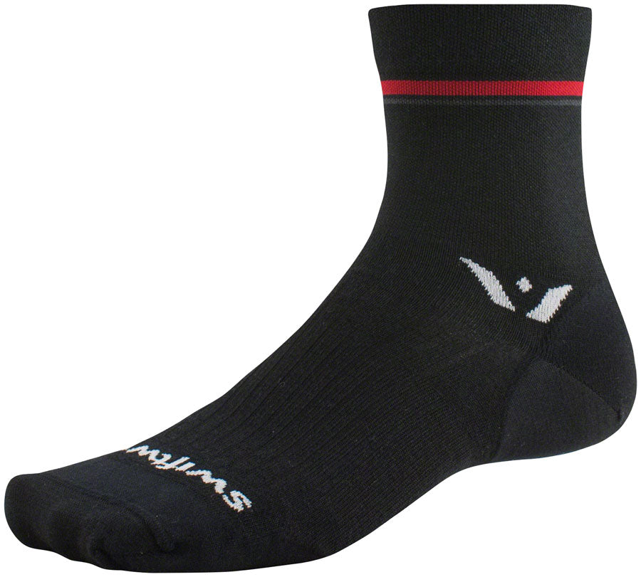 Swiftwick Pursuit Four Ultralight Socks - 4 inch, Retro Stripe Black, XL