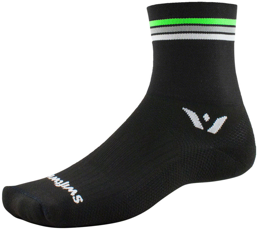 Swiftwick Aspire Four Socks - 4 inch, Black Stripe, X-Large