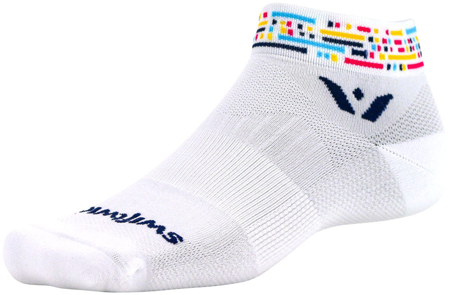 Swiftwick Vision One Morse Socks - 1 inch, White/Blue, Small/Medium