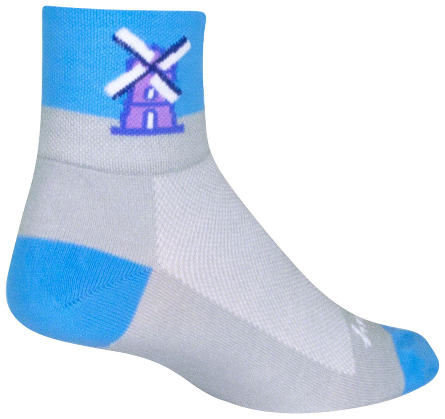 SockGuy Classic Windmills Socks - 3 inch, White, Large/X-Large