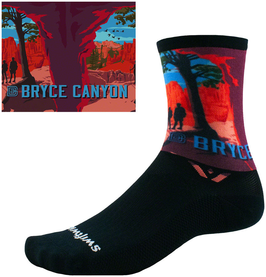 Swiftwick Vision Six Socks - 6 inch, Impression Bryce Canyon, Large