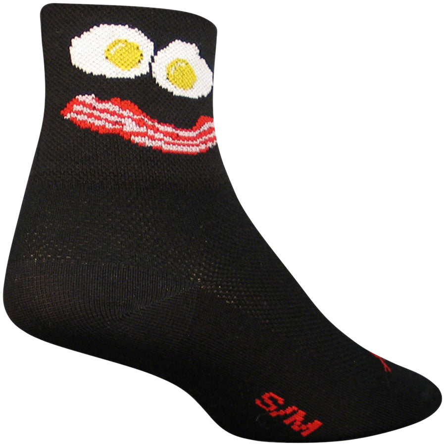 SockGuy Classic Breakfast Socks - 3 inch, Black, Large/X-Large