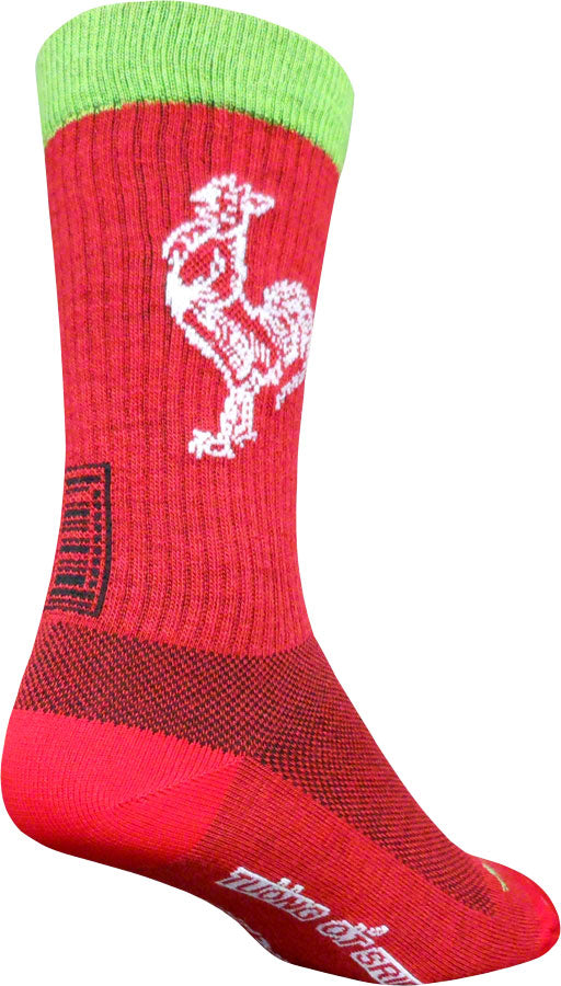 SockGuy Sriracha Wool Socks - 8 inch, Red, Small/Medium