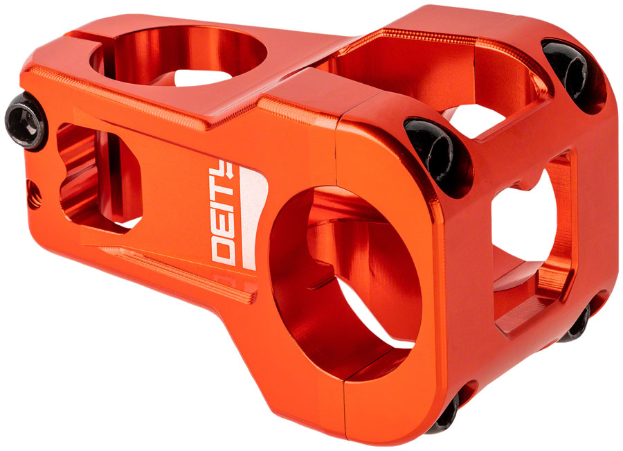 DEITY Cavity Stem - 50mm, 31.8mm Clamp, +/-0, 1 1/8", Orange