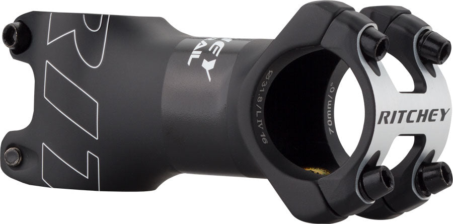 Ritchey WCS Trail Stem 70mm Threadless Stem 31.8mm Clamp 1 1/8 in Steerer Black