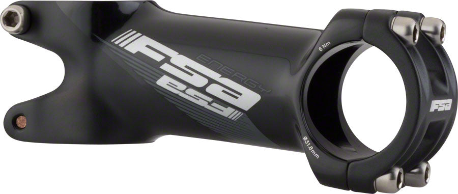 FSA Full Speed Ahead Energy 6 1 8" Alloy 80mm Threadless Stem 31.8mm 1 1/8 Black