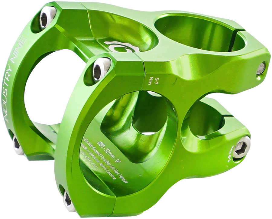 Industry Nine A35 9 1 8" Aluminum Lime 32mm Threadless Stem 35mm 1 1/8 in Green