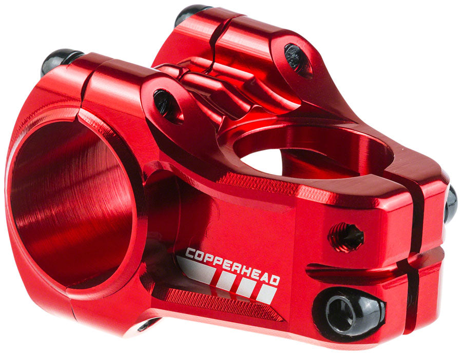 DEITY Copperhead Stem - 35mm, 31.8 Clamp, +/-0, 1 1/8", Aluminum, Red
