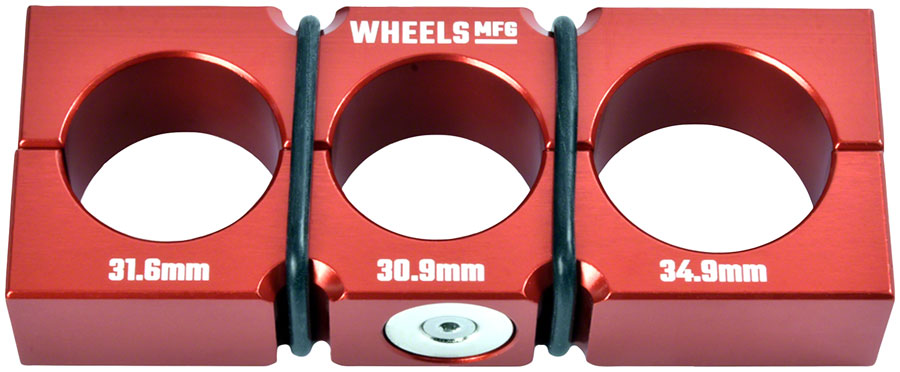 Wheels Manufacturing Vice Shaft Clamp Dropper Seat Posts Seatpost Tools, Dropper Post Shaft Vice Clamp, 30.9/31.6/34.9mm Dropper Posts, Red