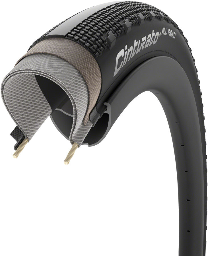 Pirelli Cinturato All Road Tire - 700 x 50, Tubeless, Folding, Black, TechWALL+, Pro Gravel