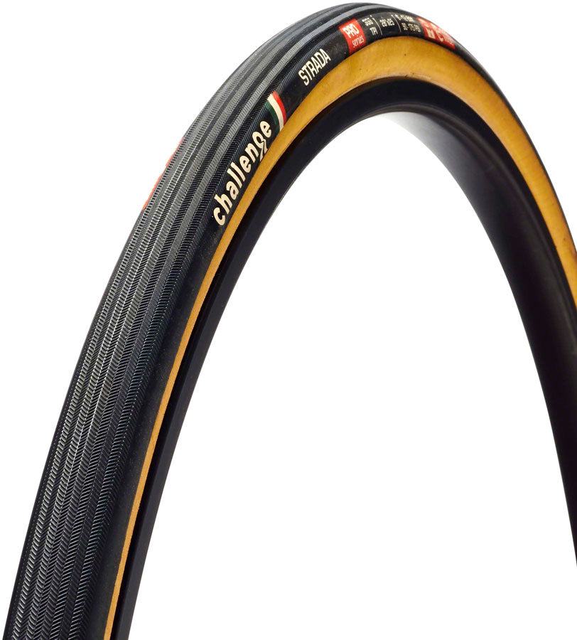 Challenge Strada Pro Tire - 700 x 25, Clincher, Folding, Black/Tan, Handmade