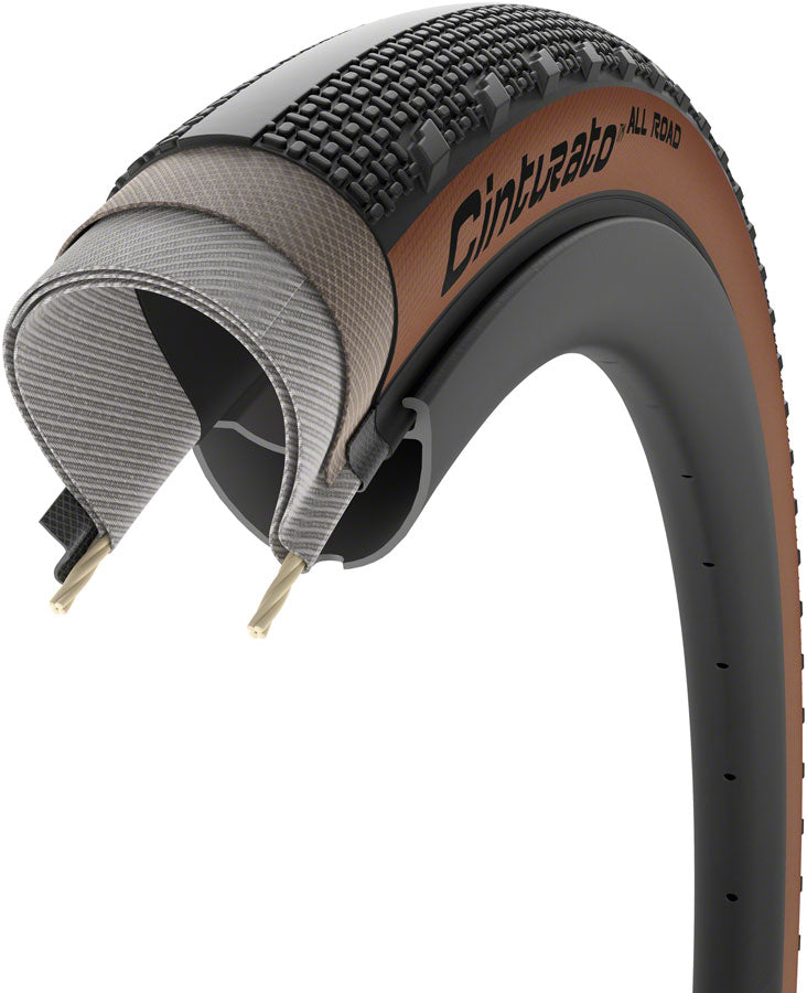 Pirelli Cinturato All Road Tire - 700 x 45, Tubeless, Folding, Classic Tan, TechWALL+, Pro Gravel