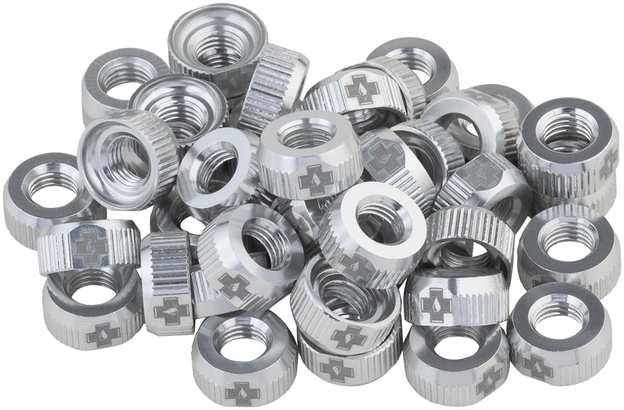 Muc-Off Tubeless Valve Box Refill - Sliver Lock Nut, Pack of 40