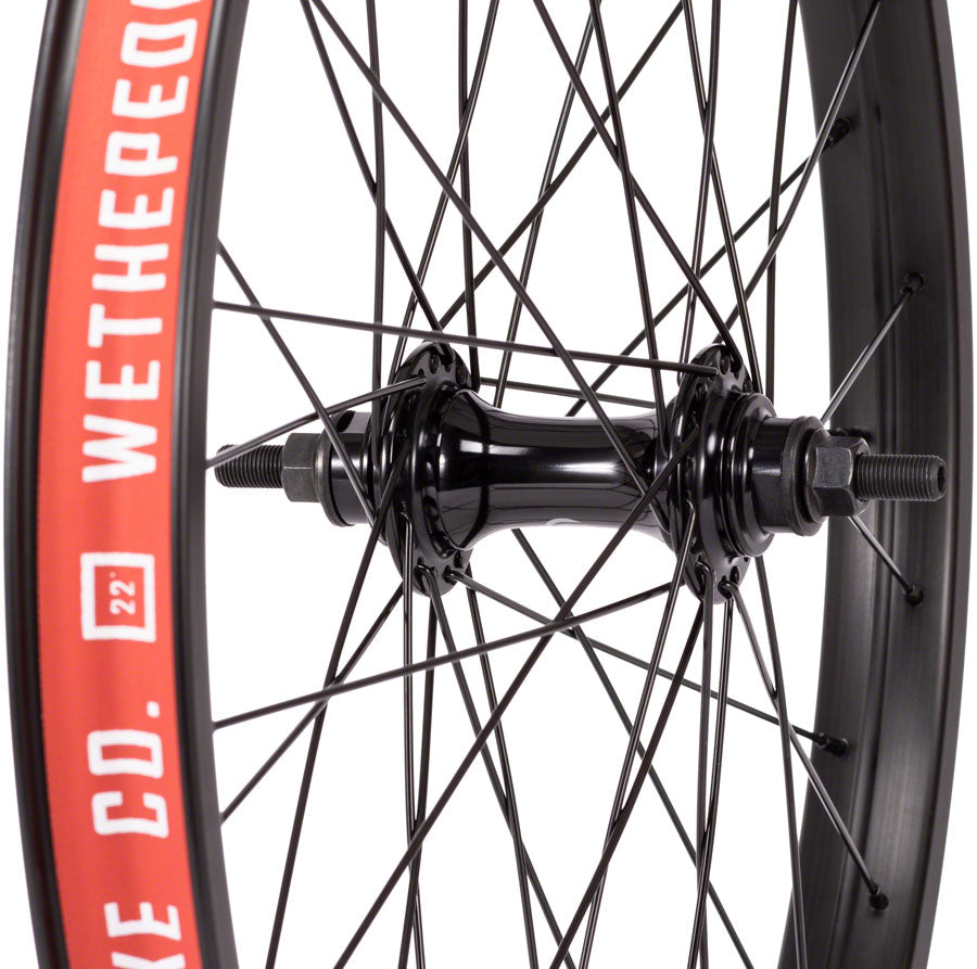 We The People Audio Front Wheel - 22" , 3/8" Female Bolt, 36H, Nylon Hubguards, Black