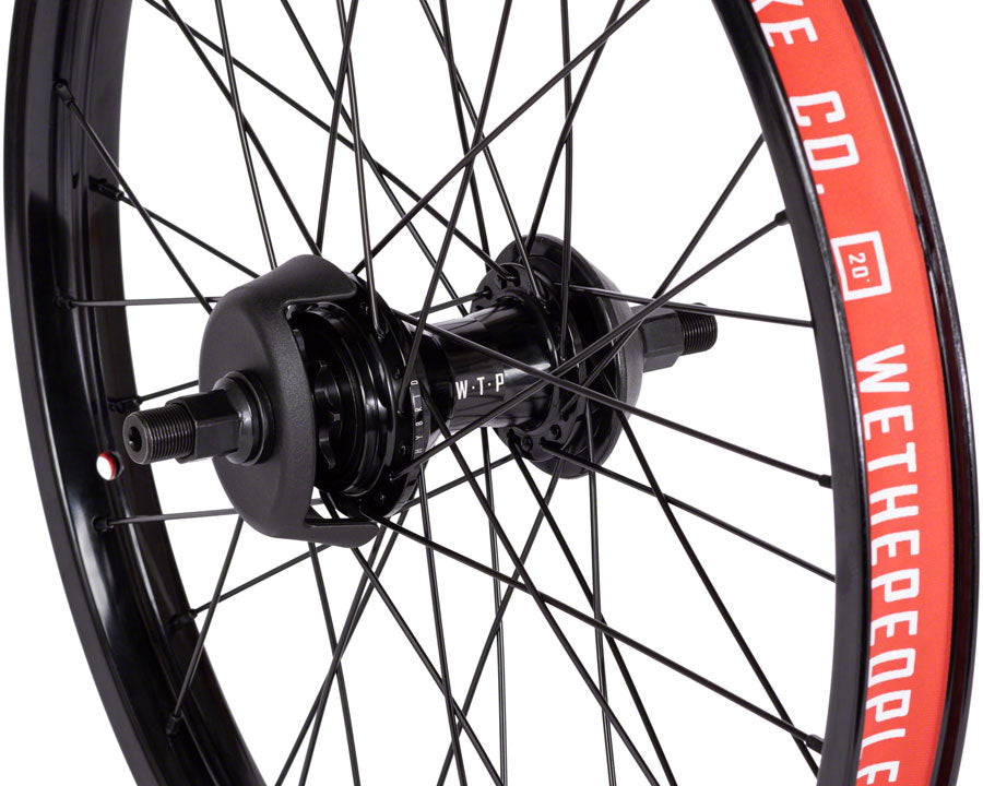We The People Hybrid Rear Wheel - 20", 14 x 110mm, 36H, 9T Freecoaster, Left Side Drive, Nylon Hubguards, Black