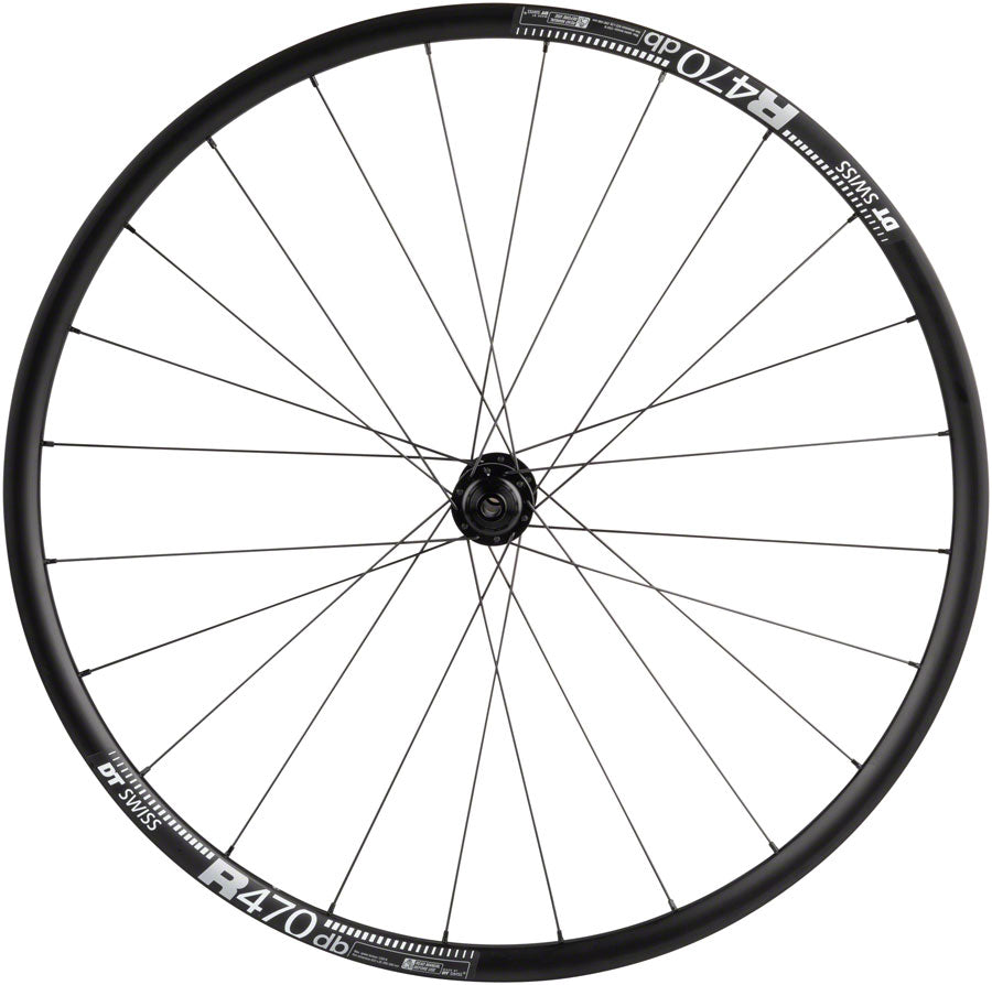 DT Swiss R470 Rim 350 hub Road Gravel Disc Brake Front Wheel - 700, 12 x 100mm, Center-Lock, Black