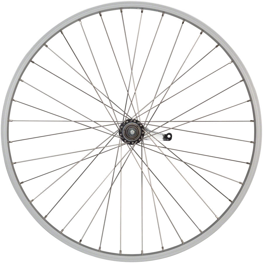 Quality Wheels Value Single Wall Series Coaster Brake Rear Wheel - 26", 3/8" x 124mm, Coaster Brake, 3 Prong Cog, Silver