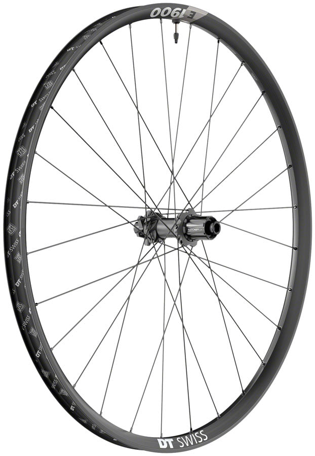 DT Swiss 29" E1900 Spline E 1900 Spline MTB Rear Bicycle Wheel, Black Double Wall Rim, 28 Spoke, 8-11 Speed Cassette