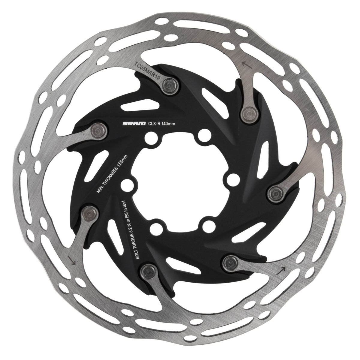 140 Disc Rotor Brake Part Sram Disc Rotor 140 C-Line Xr Road 6B 2-Piece Rounded Sl/Bk ...
