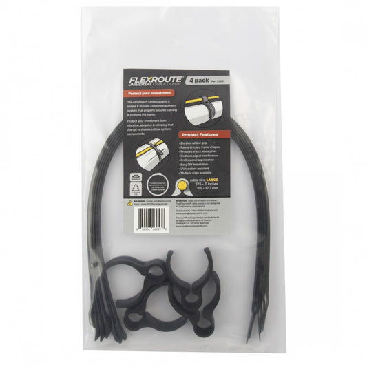 CABLE GUIDE COBRA FLEXROUTE GUIDES LG 9.5-12.7mm w/TIES 4pk BK