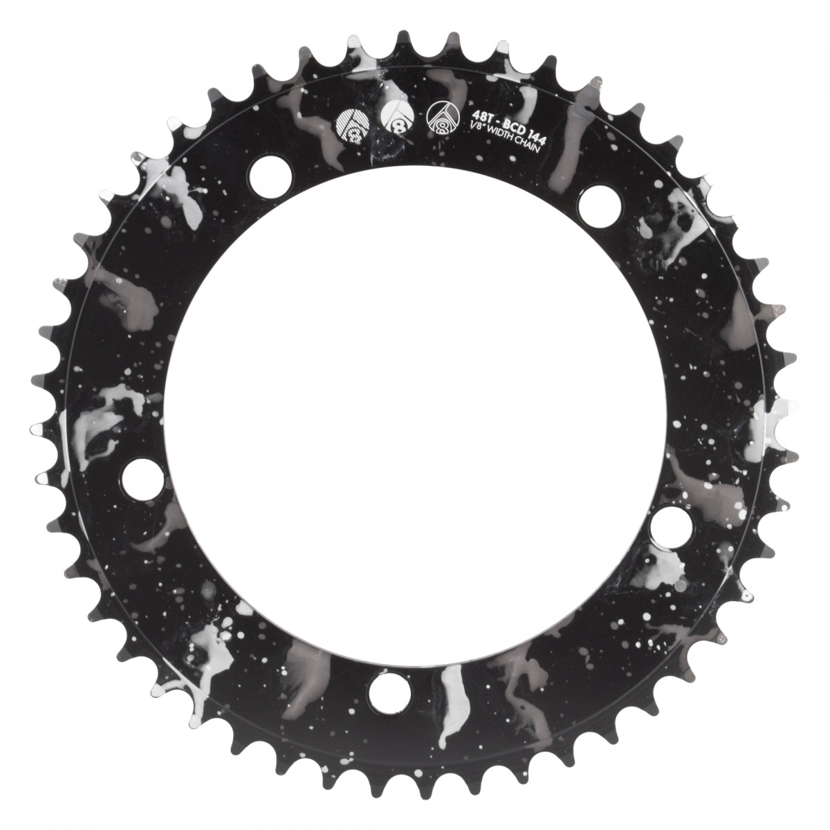 Chainring Or8 Splat Trk 144Mm 48T Aly 1/8 Bk-Ano W/Sl/Wh
