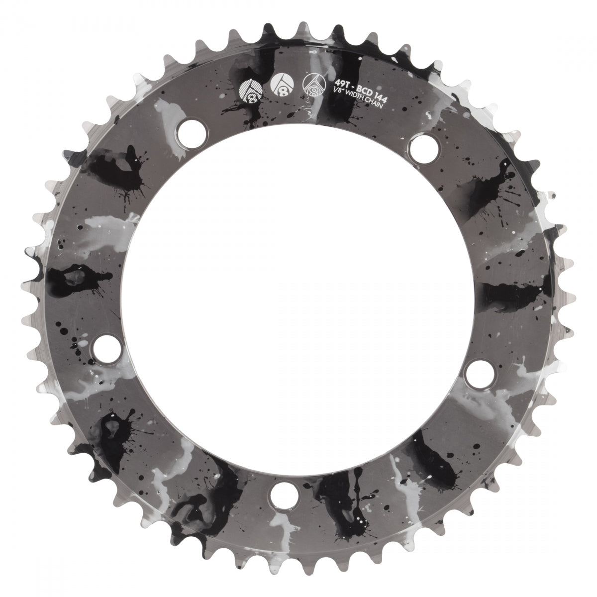 Chainring Or8 Splat Trk 144Mm 49T Aly 1/8 Sl-Ano W/Bk/Wh