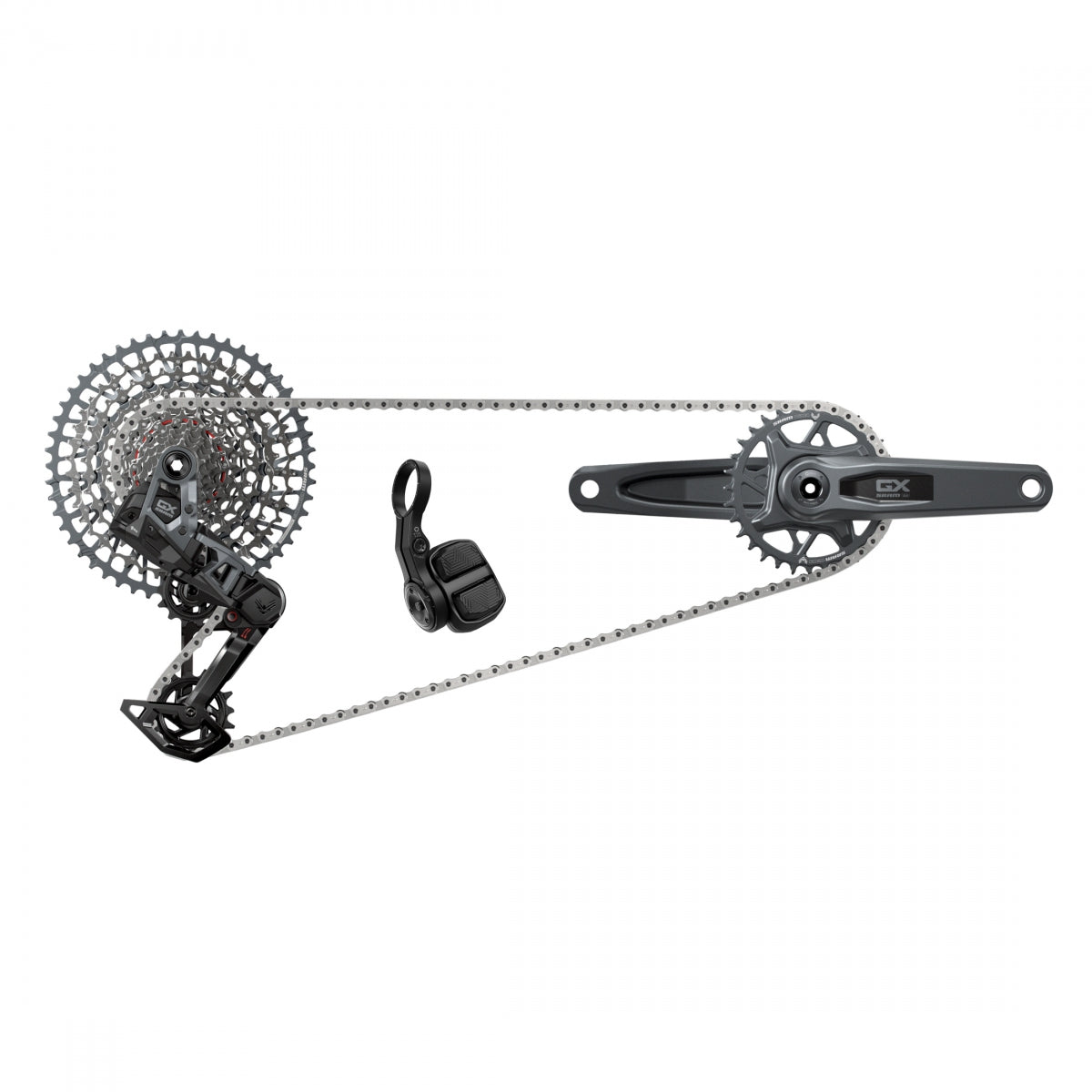 SRAM GX T-Type Eagle Transmission Groupset - 170mm Crank, 32t Chainring, AXS POD Controller, 10-52t Cassette, Rear Derailleur, Chain