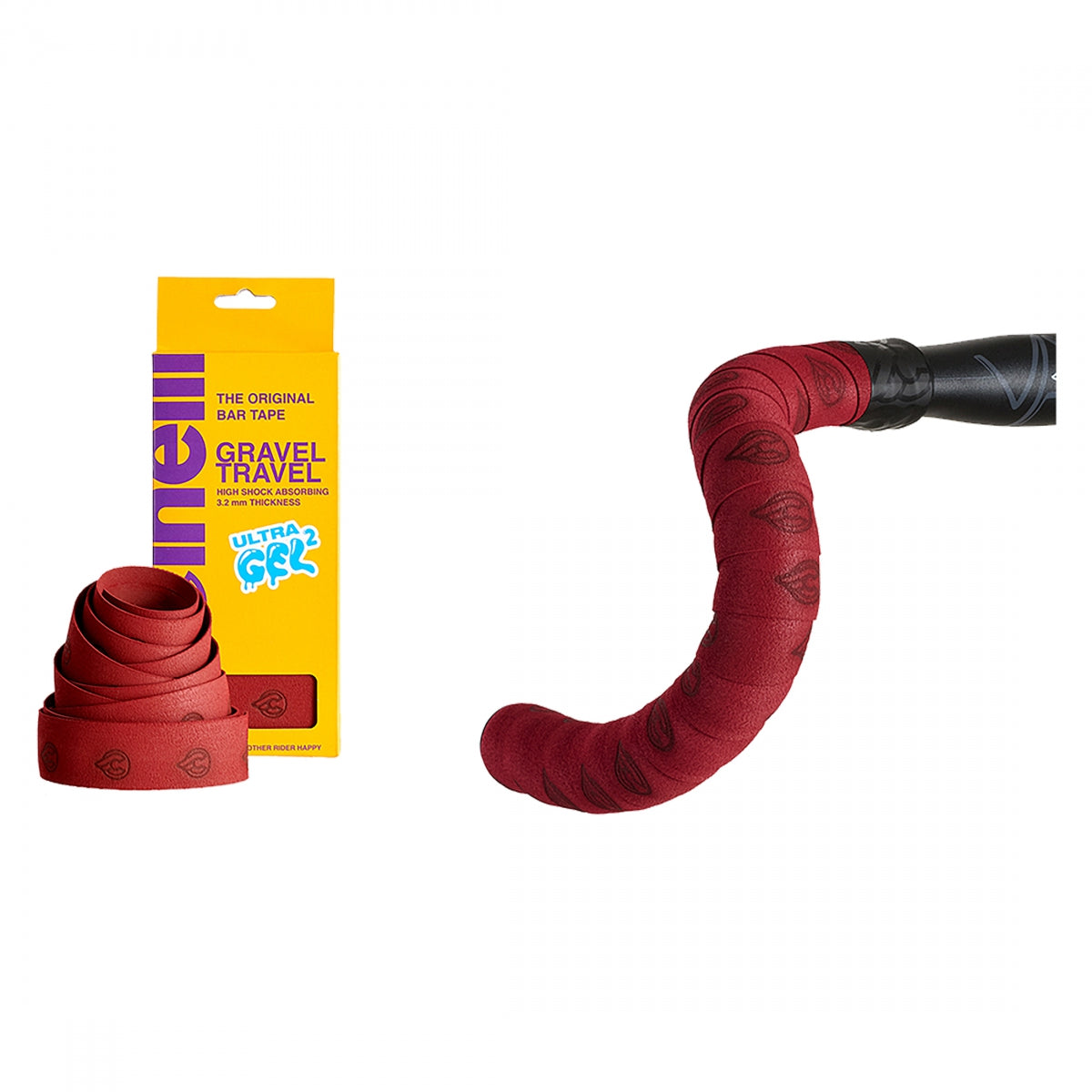 TAPE & PLUGS CINELLI GEL GRAVEL TRAVEL SUEDE RD/CRIMSON