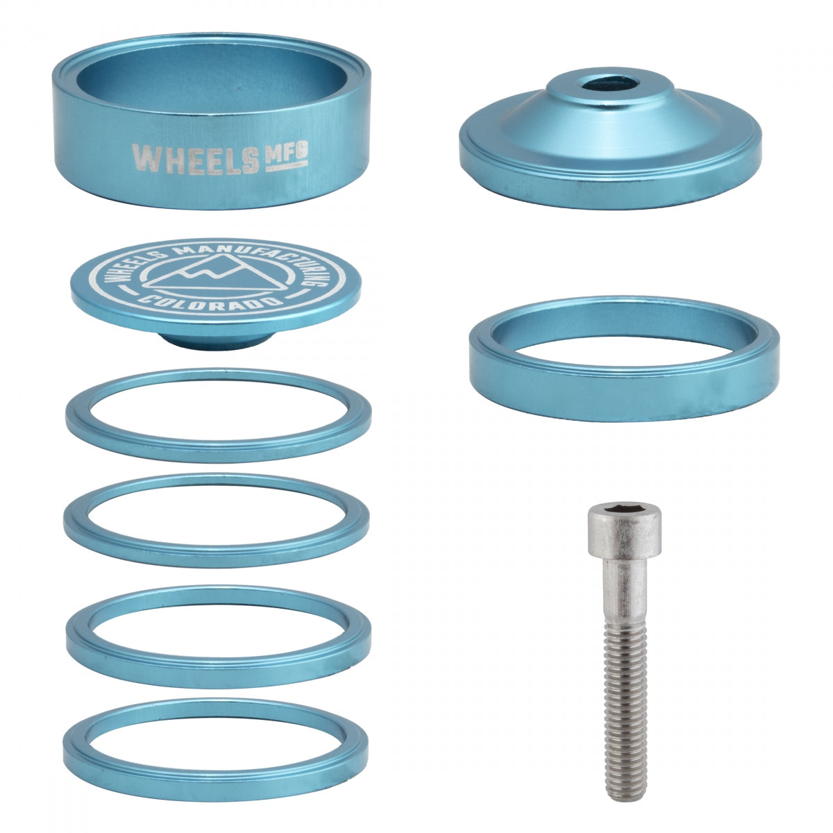 Wheels Manufacturing Pro StackRight Headset Spacer Kit - Teal