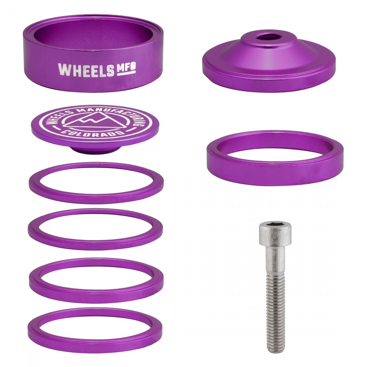 Wheels Manufacturing Pro StackRight Headset Spacer Kit - Purple