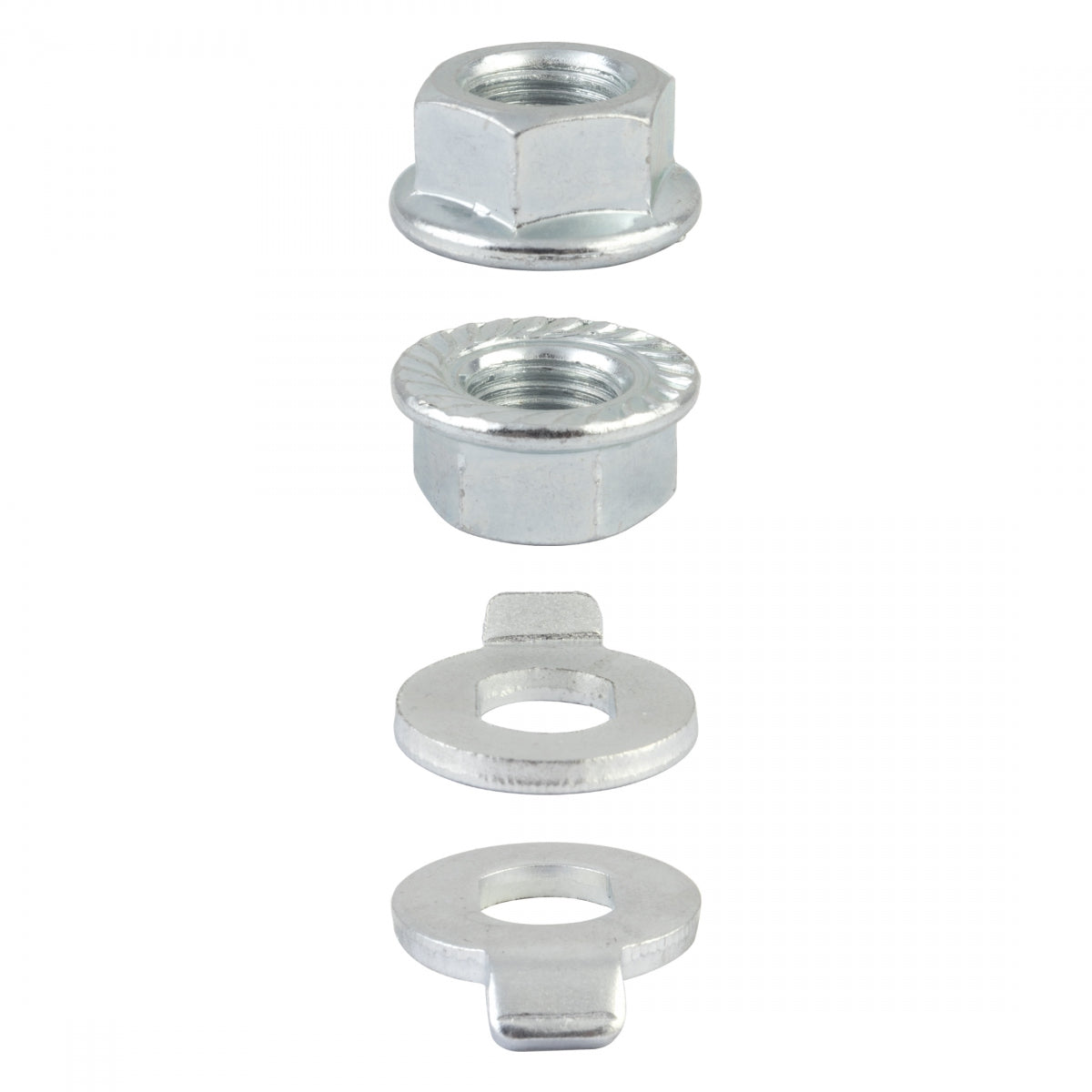 HUB AXLE NUT SUNLT EBIKE M12x1.25mm FLANGED w/NON-TURN WASHER SL SETof2