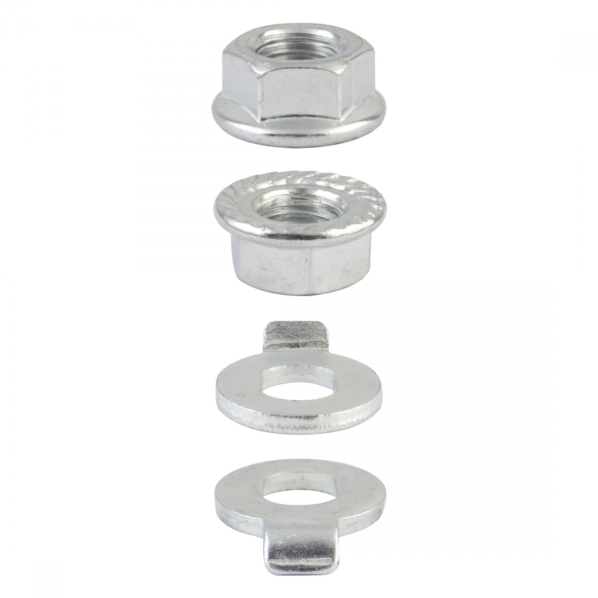 HUB AXLE NUT SUNLT EBIKE M12x1.75mm FLANGED w/NON-TURN WASHER SL SETof2