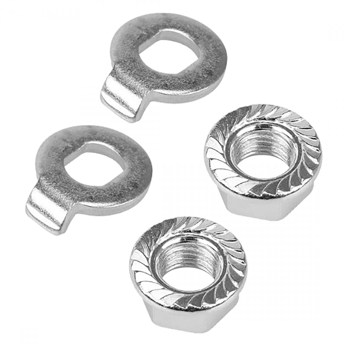 HUB AXLE NUT SUNLT EBIKE M14x2.00mm FLANGED w/NON-TURN WASHER SL SETof2
