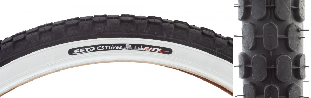 TIRE SUNLT 26x2.125 CST693 BK/WHT CRUISER CITY WIRE