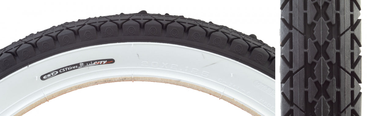 TIRE SUNLT 20x2.125 CST241 BK/WHT CRUISER CITY WIRE