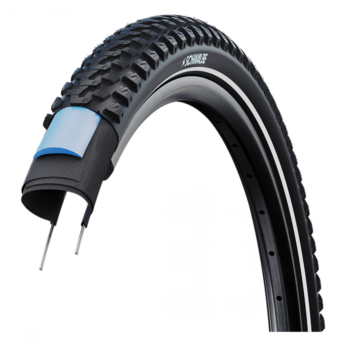 TIRE SWB MARATHON PLUS MTB 27.5x2.1 PERF TWIN SM-GUARD BK/BK/REF DUAL E50 WIRE (Q)
