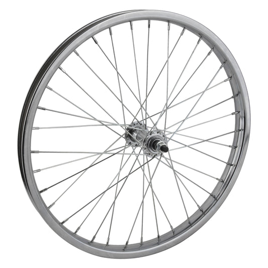 Juvenile Kid's Front Bicycle Wheel, 20 x 1.75 36H, Steel, Bolt On, Silver