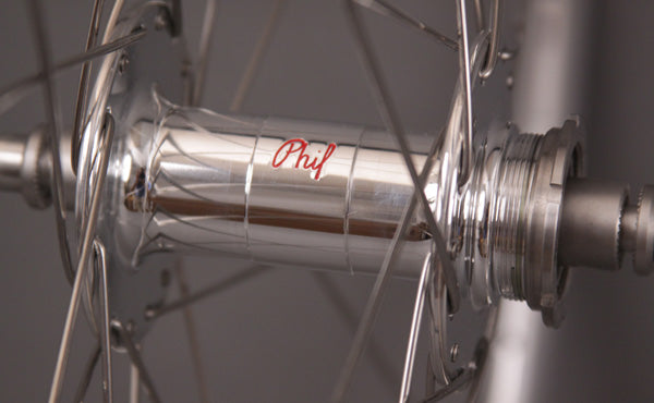 H Plus + Son Archetype Silver Phil Wood Track hubs Wheelset