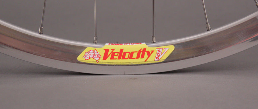 Velocity Deep V Polished Silver Rims 700c Track Bike Fixed Gear Wheelset