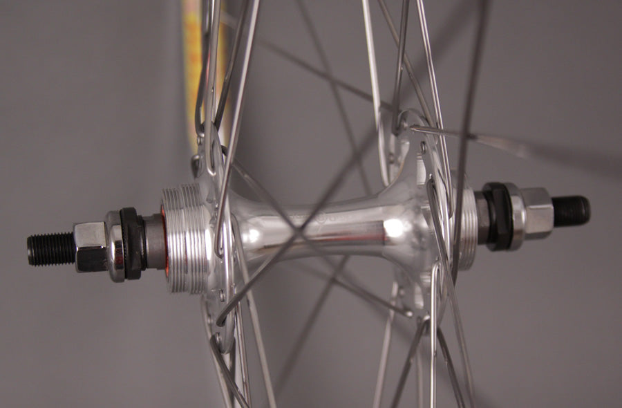 Velocity Deep V Polished Silver Rims 700c Track Bike Fixed Gear Wheelset