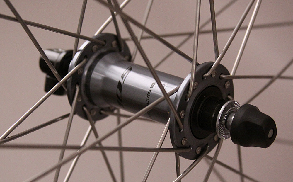 Velocity Dyad 27.5 650b Silver Heavy Duty Road Touring Wheelset Shimano 105 hubs 8-11s 36 spoke 36 Spoke