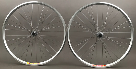 Velocity Dyad 27.5 650b Silver Heavy Duty Road Touring Wheelset Shimano 105 hubs 8-11s 36 spoke 36 Spoke