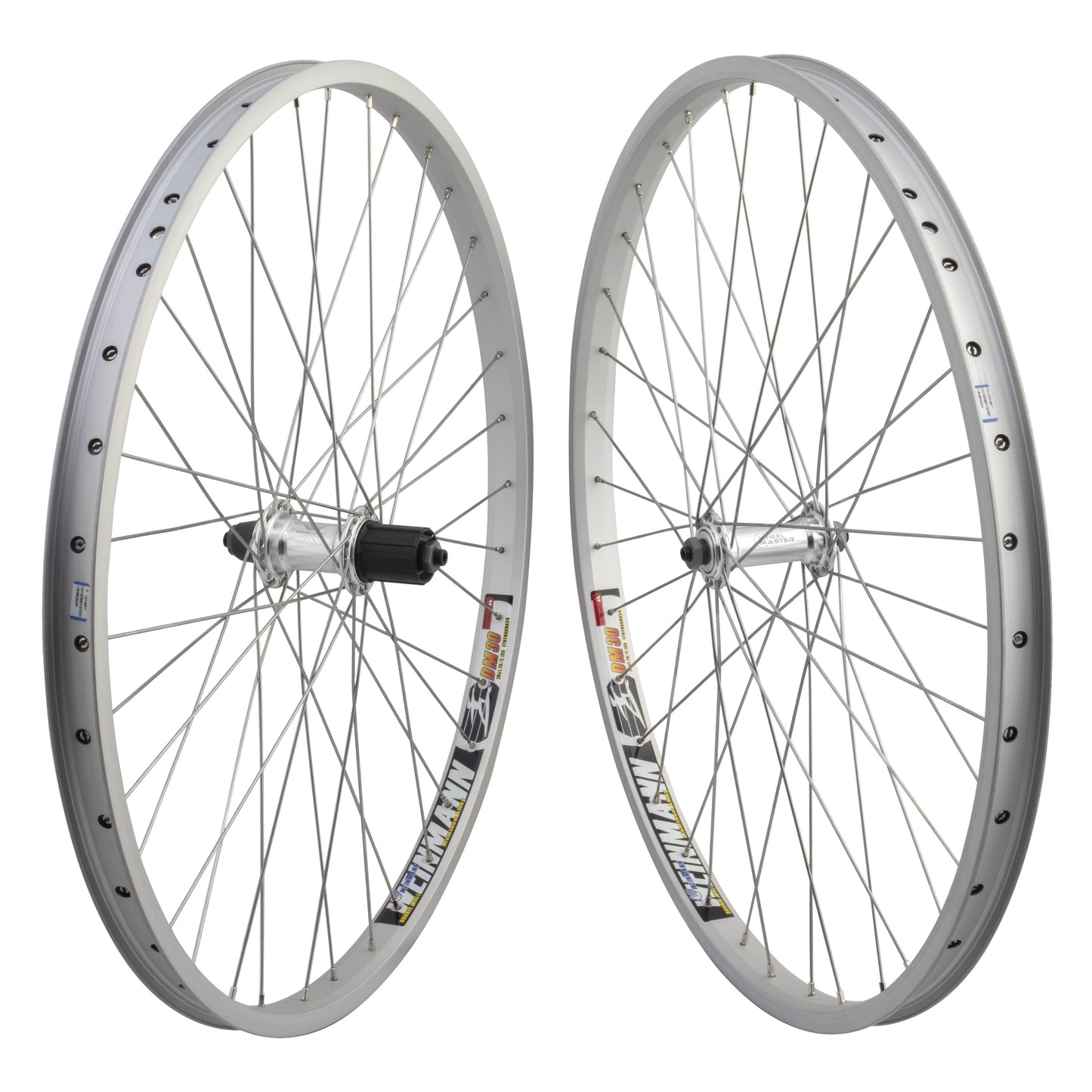 Weinmann DM30 26" Mountain Bike Wheelset Rim Brake Silver 36 Spoke, Shimano HG, Quick Release