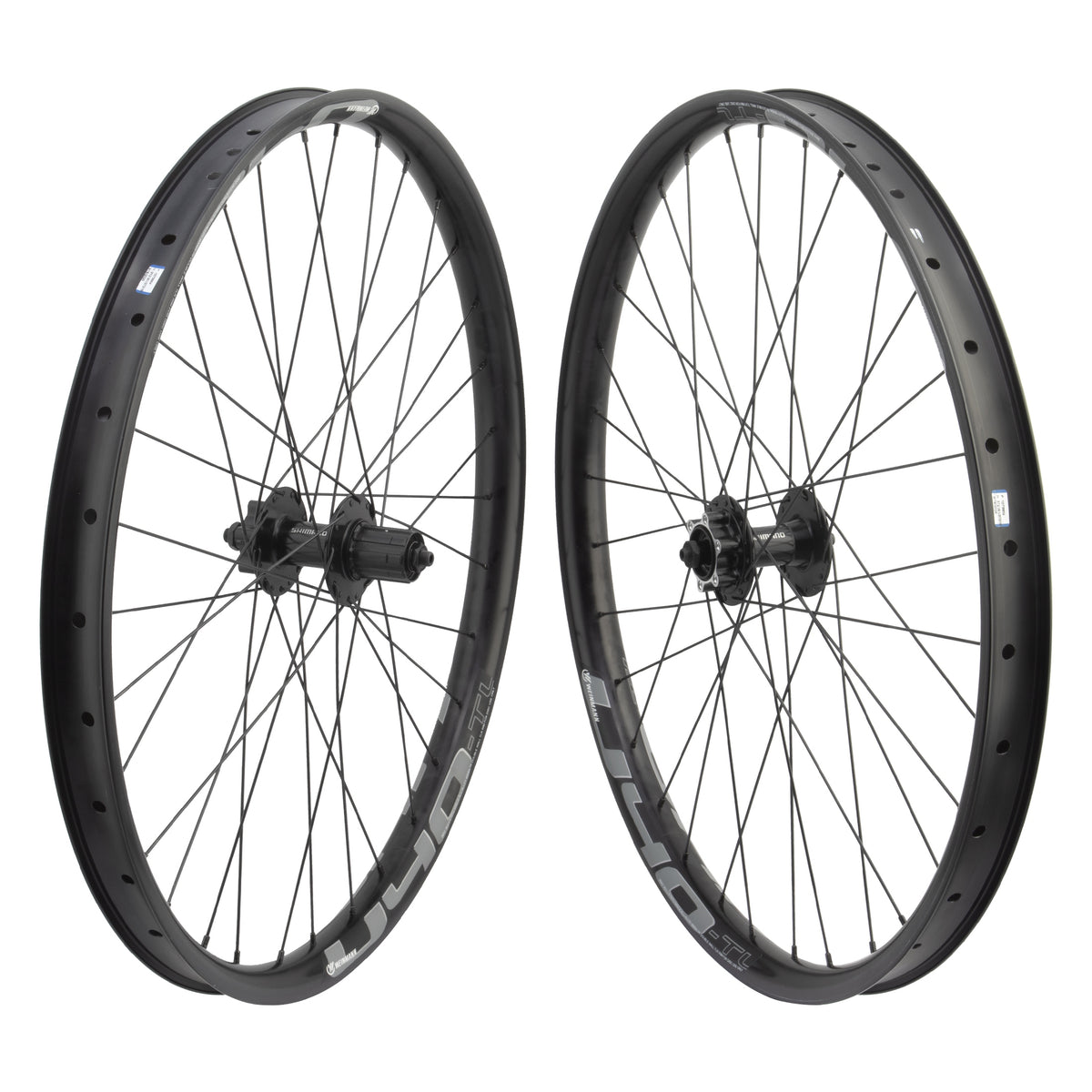 26" Mountain Bike Wheelset Weinmann U40 32 Spoke, Shimano 6 Bolt Disc Hubs 8-11 Speed HG, Quick Release 100/135