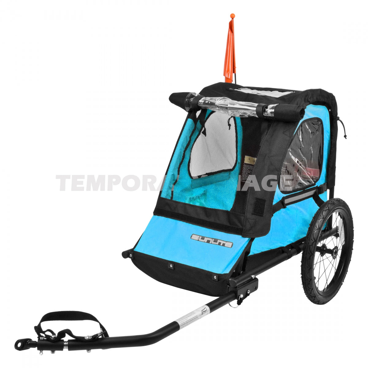 TRAILER SUNLT STL 16in BK-FRAME/STL-WHLS SINGLE CHILD BU/GY (Q)
