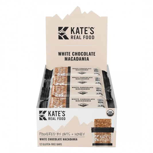 FOOD KATES REAL BAR ENERGY WHT CHOC MACA BXof12
